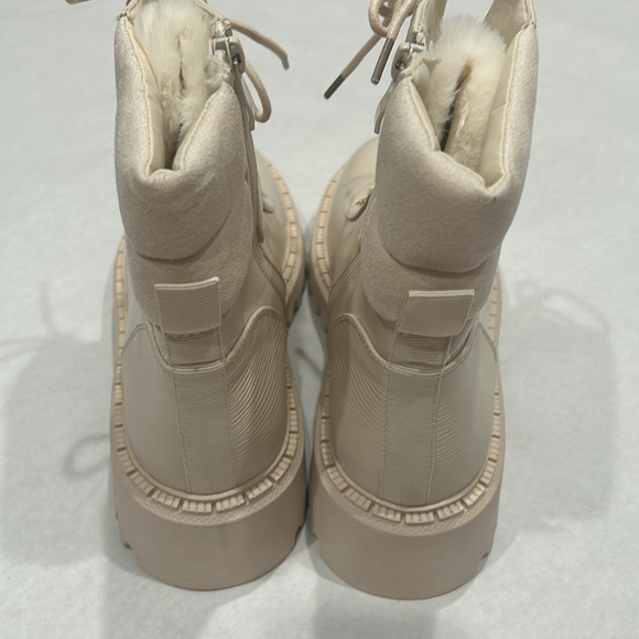 Dolls kill MORNING faux fur RENEGADES COMBAT BOOTS size 11 cream beige NWOB - Picture 6 of 8